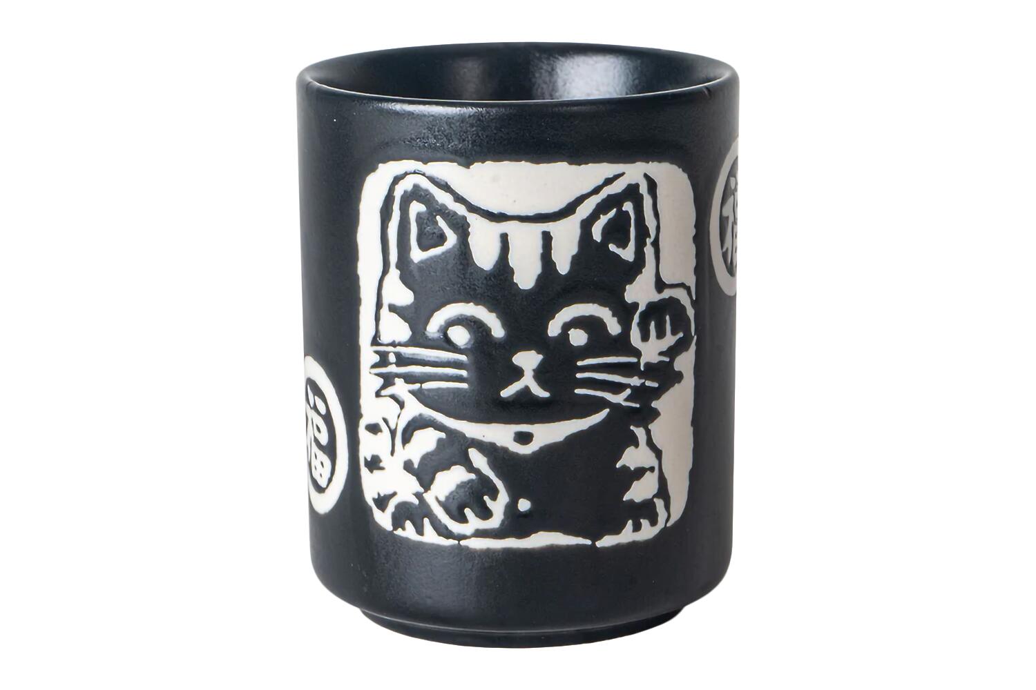 Black | 4oz Maneki Neko Lucky Cat Cup