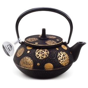 Thumbnail of Gold and Black Mari | 22oz Cast Iron Tetsubin 
