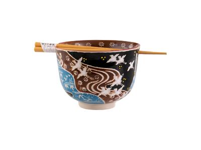 Thumbnail of Cranes Over River | Chopstick Bowl