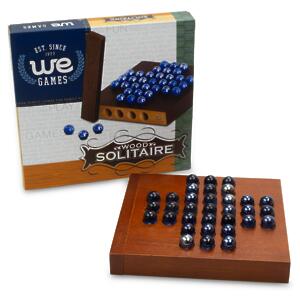 WE Games Solid Wood Marble Solitaire Game, Blue Glass Marbles Game, Marble  Board Game, Wooden Games, Table Games, Home Decor, Marble Game Great for