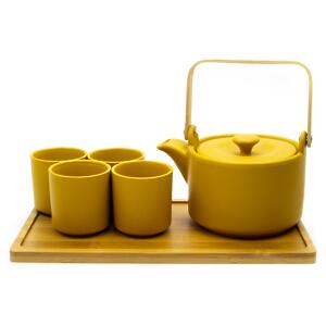 Thumbnail of Saffron Yellow | 26oz Modern Tea Set with Tray