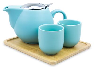 Thumbnail of Matte Aqua | 16oz Tea Set with Tray