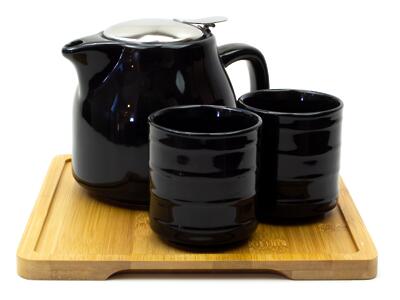 Thumbnail of Gloss Black | 20oz Harmony Tea Set with Tray