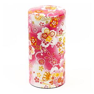 Thumbnail of Flowers and Leaves on Pink | 7oz Paper Tea Canister