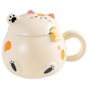 Thumbnail of Yellow Whimsy Cat | 15oz Mug with Spoon
