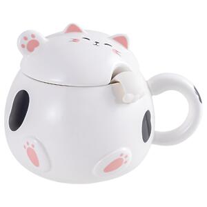 Thumbnail of White Whimsy Cat | 15oz Mug with Spoon