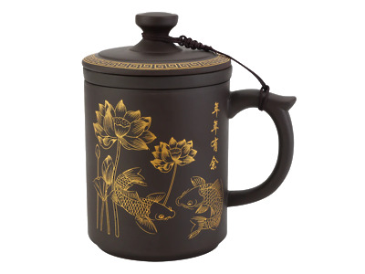 Thumbnail of Black/Gold Koi | 12oz Clay Mug