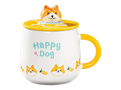 Thumbnail of Happy Dog Shiba Inu | 13oz Mug with Lid & Spoon
