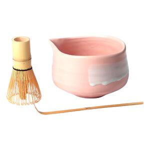 Thumbnail of Brush Stroke on Pink | 20oz Matcha Bowl Set with Spout