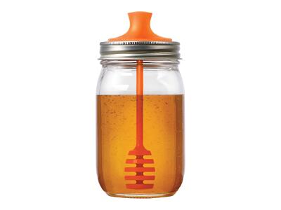 Thumbnail of Silicone Honey Dipper Lid | Regular Mouth Mason Jar