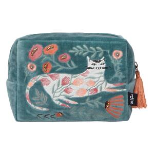 Thumbnail of Embroidered Lounging Cat | Small Zipper Pouch