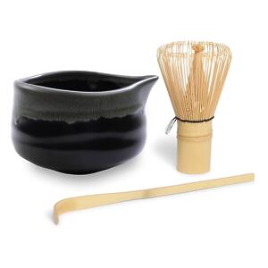 Thumbnail of Grey on Black | 20oz Matcha Bowl Set with Spout