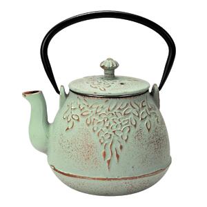 Thumbnail of Mint Green Leaves | 32oz Cast Iron Teapot