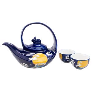 Thumbnail of Moon Rabbits Over Waves | 22oz Tea Set