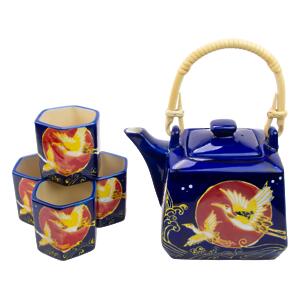 Thumbnail of Cranes Over Sun | 20oz Tea Set with Bamboo Handle