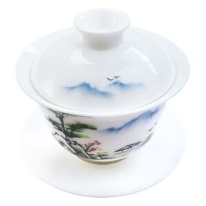 Thumbnail of Sansui Mountain Scene | 4.5oz Hand-Painted Gaiwan
