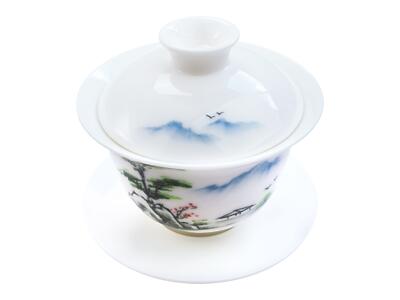 Thumbnail of Sansui Mountain Scene | 4.5oz Hand-Painted Gaiwan