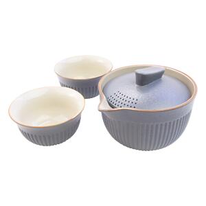 Thumbnail of Gray Ribbed | 6oz Gong Fu Travel Set with Case