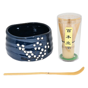 Thumbnail of Navy Blue Sakura | 21oz Matcha Bowl Set