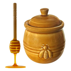 Thumbnail of Ceramic Honey Jar and Dipper | 10oz