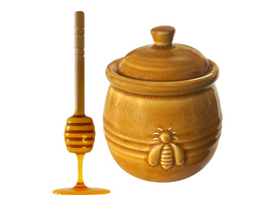 Thumbnail of Ceramic Honey Jar and Dipper | 10oz