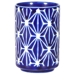 Thumbnail of Asanoha Geometric White on Navy | 10oz Cup