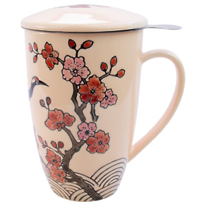 Thumbnail of Mug with Lid & Infuser | Cranes and Blossoms
