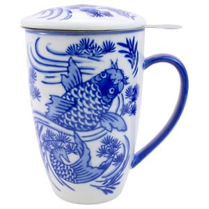 Thumbnail of Mug with Lid & Infuser | Koi in Stream