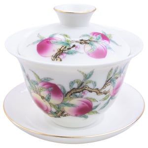 Thumbnail of Peaches and Blossoms | 4.5oz Hand-Painted Gaiwan