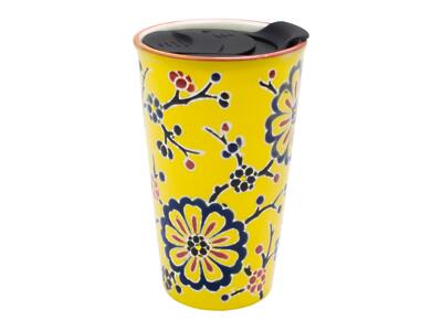 Thumbnail of  Double Wall Tumbler Mug - 12oz | Yellow Flower