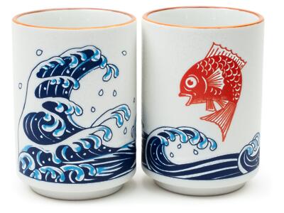 Thumbnail of Red Sea Bream/Waves | Japanese Ceramic Cup