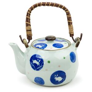 Thumbnail of Bunny Dots | 25oz Tea Pot with Wooden Handle
