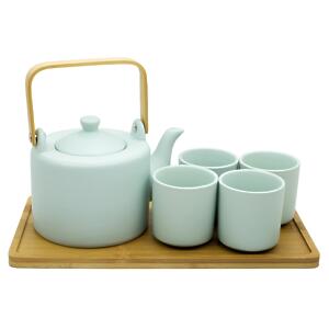 Thumbnail of Neo Modern Tea Set - 4 Cups with Tray | Mint Green