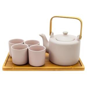 Thumbnail of Neutral Pink | 28 oz Modern Style Teaset With Tray