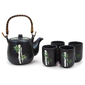 Thumbnail of Green Bamboo on Black | 30oz Tea Set