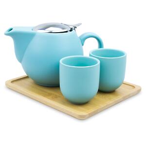 Thumbnail of 2 Cup Tea Set with Tray - 16oz | Matte Aqua