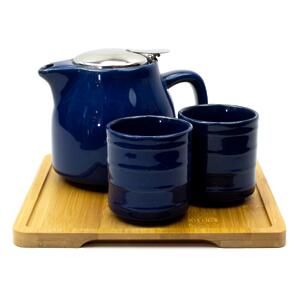 Thumbnail of 2 Cup Harmony Tea Set with Tray - 20oz | Gloss Blue