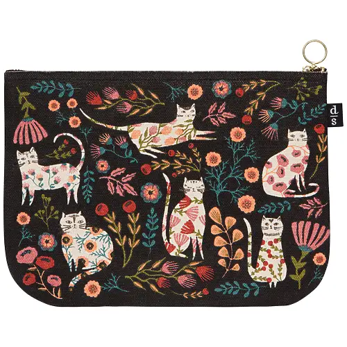 Thumbnail of assets/images/gardencatsonblack-largezipperpouch-1.png